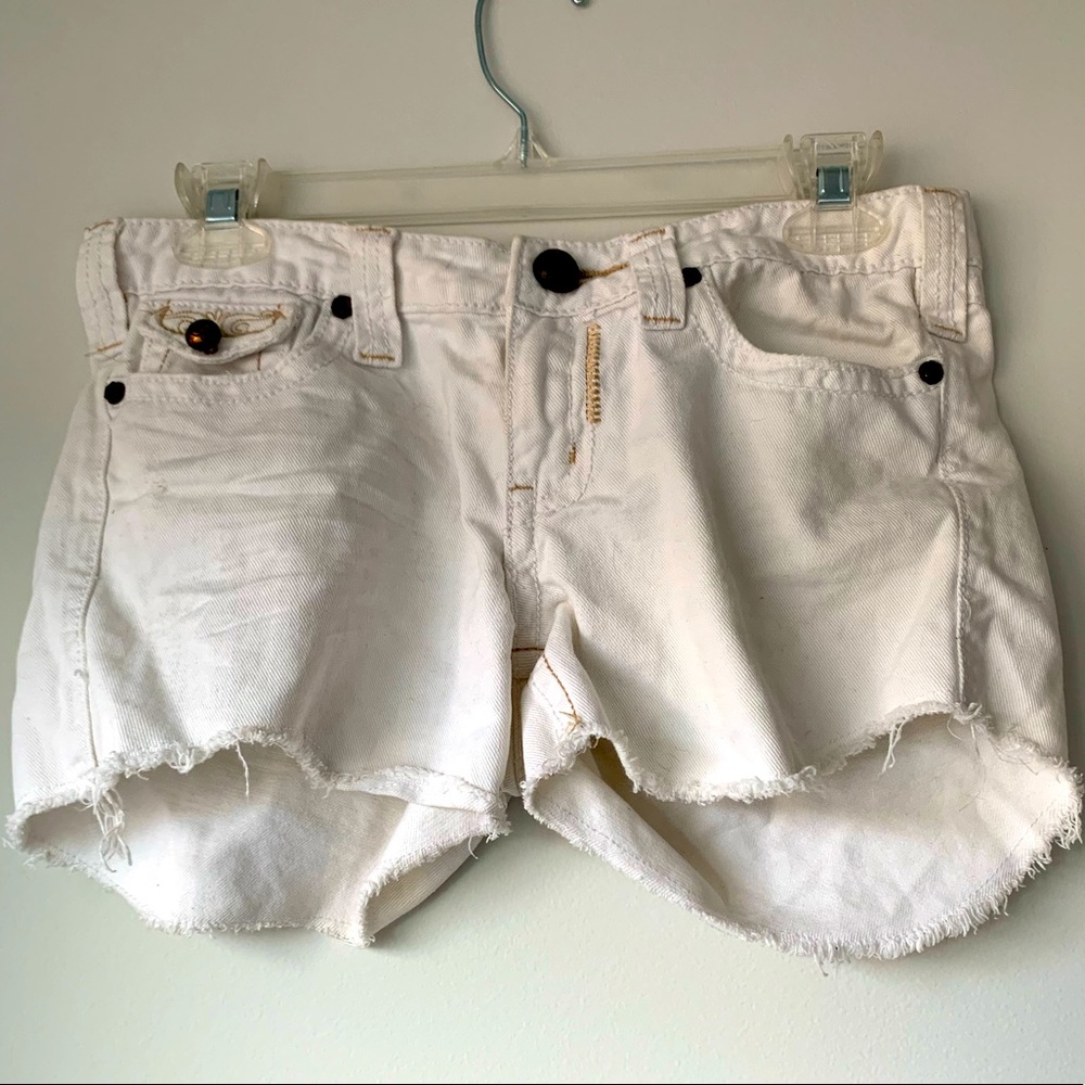 White denim shorts